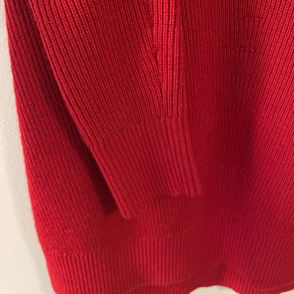 Athleta Red Hanover V-neck Sweater Tunic Size Small - Picture 4 of 8